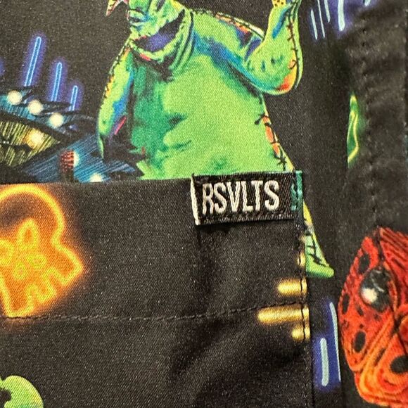RSVLTS Men's Disney Nightmare Before Christmas Oogie Boogie button down - Picture 8 of 12